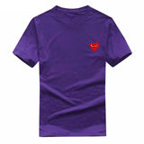 2018 Summer Cotton Tshirt Men And Women Couple Clothes Japanese Red Heart Embroidery Cdg Play T Shirt Men Tops Tee Shirt Homme