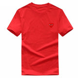 2018 Summer Cotton Tshirt Men And Women Couple Clothes Japanese Red Heart Embroidery Cdg Play T Shirt Men Tops Tee Shirt Homme
