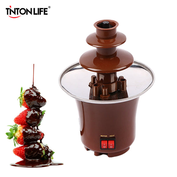 TINTON LIFE New Mini Chocolate Fountain Creative Design Chocolate Melt With Heating Fondue Machine