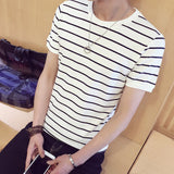 2017 Summer Fashion The Latest Fashion Trend Youth Style Young Men's Striped Short-sleeved T-shirt Shop Main Wind SSS