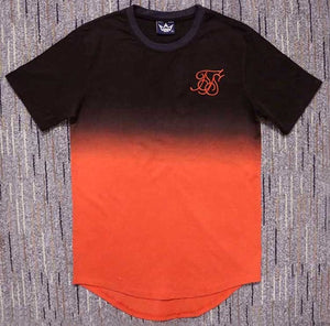 summer Cotton silk siksilk T shirt Gradient Printed T-shirts  Short Sleeves Hip Hop T-shirt shirts Tops Men Longline tees With