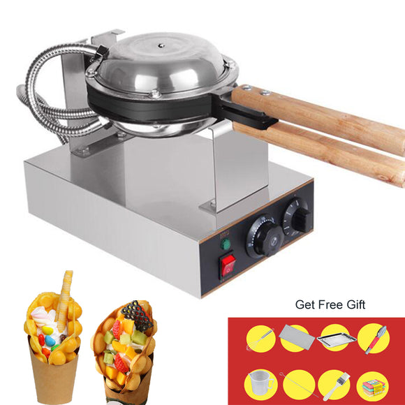 2018 New 220V/110V commercial electric Chinese Hong Kong eggettes puff cake waffle iron maker machine bubble egg cake oven