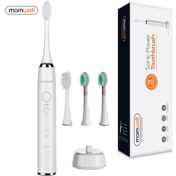 Sonic Electric Toothbrush Rechargeable Tooth Brushes 4 Replacement Heads Cleaning Teeth Sonic Electric Toothbrush Adult Brush