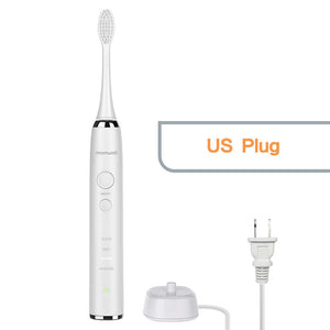 Sonic Electric Toothbrush Rechargeable Tooth Brushes 4 Replacement Heads Cleaning Teeth Sonic Electric Toothbrush Adult Brush