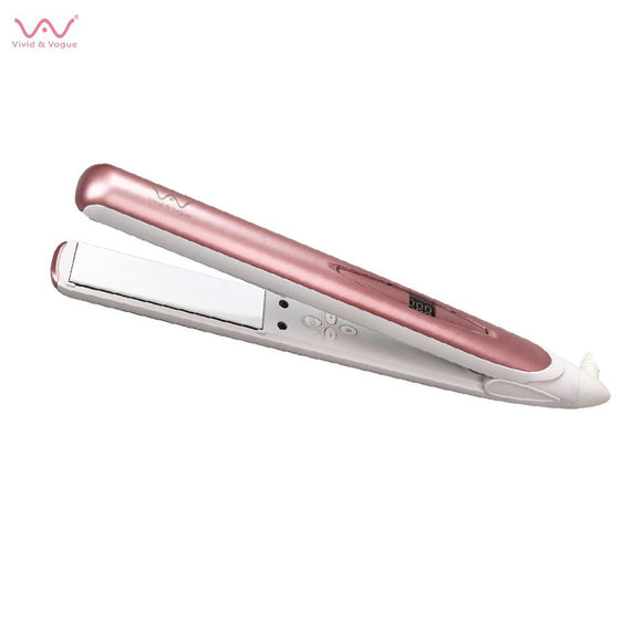 VAV Hair Straightener Tourmaline Ceramic Flat Iron Electric Professional Straightening Irons PTC Heater Rosegold  Dual Voltage
