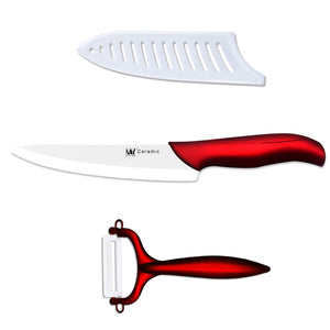 7 Inch Kitcen Knife Ceramic Knife Set Plus Peeler XYJ Brand Ergonomic Handles Sharp Lightweight-No Rust and Metal Taste Tools